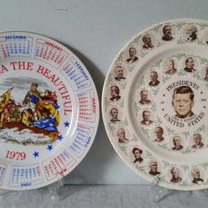 Vintage  Two Decorative Collector Plates